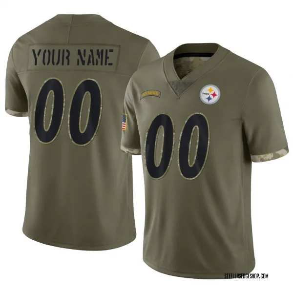 Personalized Pittsburgh Steelers Jersey Limited Color Rush Legend Black Men's