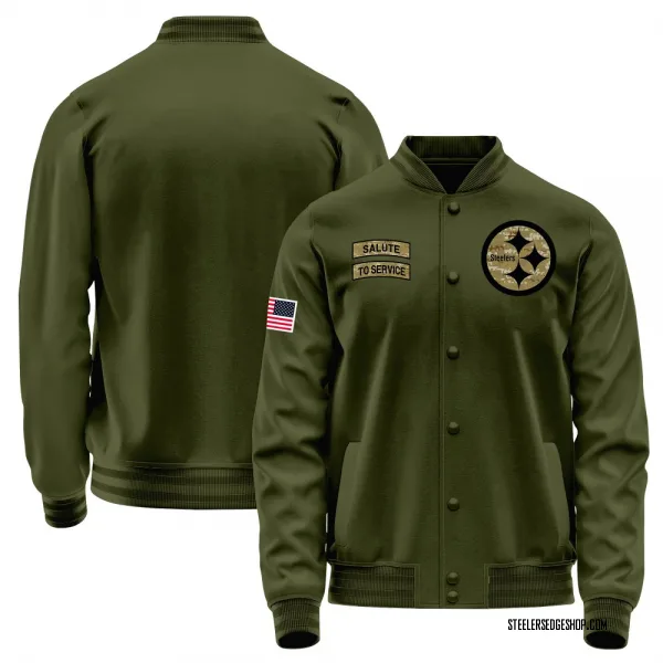 Men's Pittsburgh Steelers Olive Salute to Service Sideline Performance Jacket