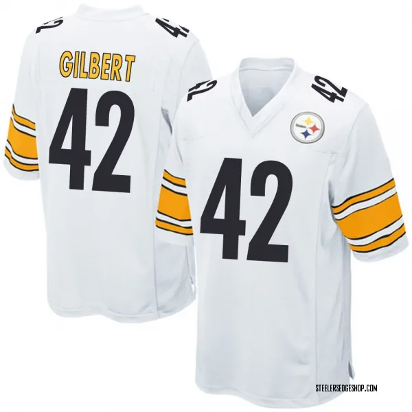 Men's Zyon Gilbert Pittsburgh Steelers Game White Jersey