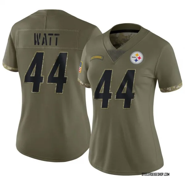 Women's Derek Watt Pittsburgh Steelers Limited Olive 2022 Salute To Service Jersey